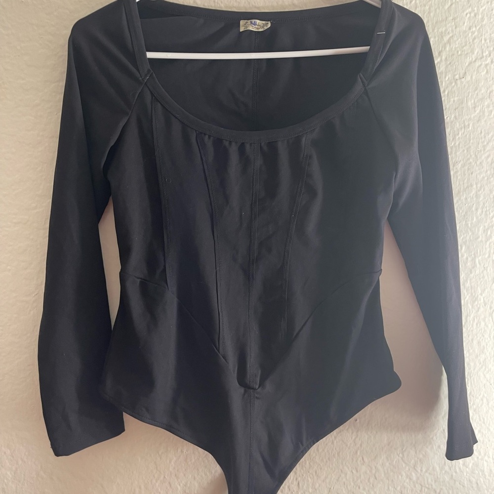 Free People Long-Sleeve Scoop Neck Bodysuit